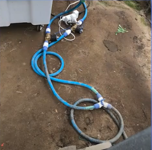 地下水エアコン 電磁弁取り付け写真